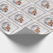 Aquarellfuchs und Schneeurlaub Geschenkpapier (Ecke)