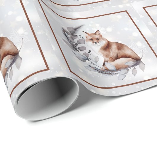 Aquarellfuchs und Schneeurlaub Geschenkpapier (Rolleneckpunkt)