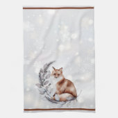 Aquarellfuchs und Schneeurlaub Geschirrtuch (Vertikal)