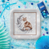 Aquarellfuchs und Schneeurlaub Pappteller (Party)