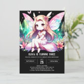 AquarellFun Fairy Geburtstag Einladung (Stehend Vorderseite)