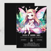 AquarellFun Fairy Geburtstag Einladung (Vorne/Hinten)