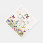 AquarellFun Farbenfrohe Wildblumen & Schmetterling Serviette (Ecke)