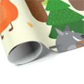AquarellFun Woodland Tierische Cartoon Geschenkpapier (Rolleneckpunkt)