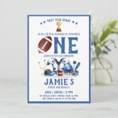 Aquarellfußball Alle Star Blue 1. Geburtstag Einladung (Stehend Vorderseite)