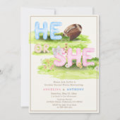 Aquarellfußball-Enthüllung über das Geschlecht Einladung (Vorderseite)