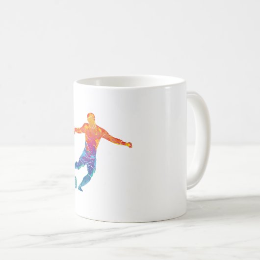 Aquarellfußball Kaffeetasse (VorderseiteRechts)
