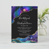 Aquarellgalaxie Agate Bar Mitzvah / Bat Mitzvah Einladung (Stehend Vorderseite)