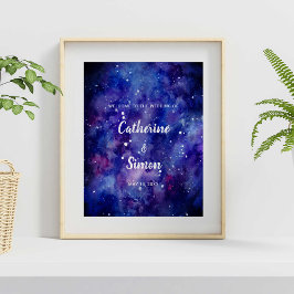 Aquarellgalaxie Begrüßungshandschrift Poster