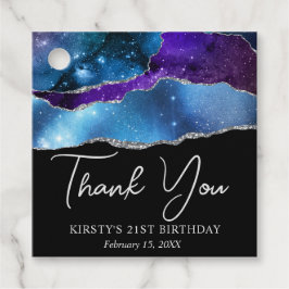 Aquarellgalaxie Glitzer Agate Geburtstagsparty Geschenkanhänger