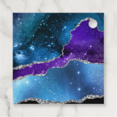 Aquarellgalaxie Glitzer Agate Geburtstagsparty Geschenkanhänger (Rückseite)