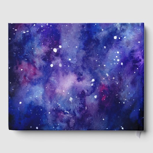 Aquarellgalaxie Handschrift Starry Night Gästebuch (Rückseite)