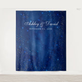 Aquarellgalaxie Kosmische Sterne Foto Hintergrund Wandteppich (Vorderseite)