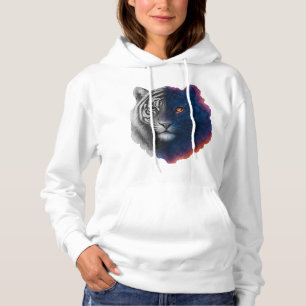Aquarellgalaxie Tiger Illustration Hoodie