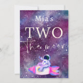 Aquarellgalaxie Zwei der Mond zum Geburtstag Einladung (Rückseite)