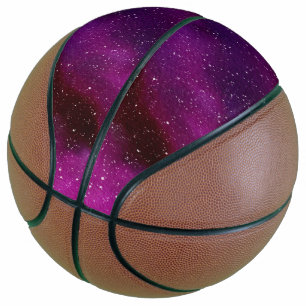 Aquarellgalaxien lila rosa basketball