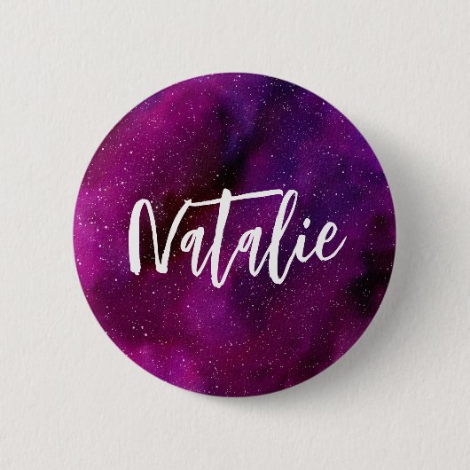 Aquarellgalaxien lila rosa button (Vorderseite)