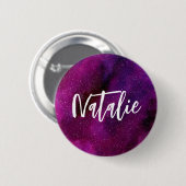 Aquarellgalaxien lila rosa button (Vorne & Hinten)