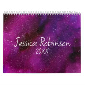 Aquarellgalaxien lila rosa Custom 2025 Kalender (Titelbild)