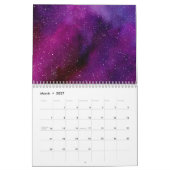 Aquarellgalaxien lila rosa Custom 2025 Kalender (Mär 2027)