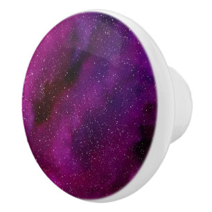 Aquarellgalaxien lila rosa keramikknauf