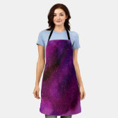 Aquarellgalaxien lila rosa schürze (Getragen)