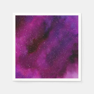 Aquarellgalaxien lila rosa serviette