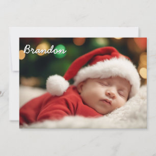 Aquarellgans - Foto Baby Announccard Dankeskarte