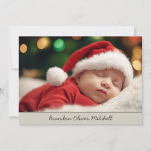 Aquarellgans - Foto Baby Announccard Dankeskarte