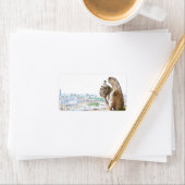 Aquarellgargoyle von Notre Dame Adressaufkleber (Insitu)