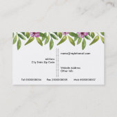 Aquarellgarland handgeschriebene Kalligrafie Visitenkarte (Rückseite)