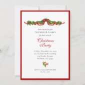 Aquarellgarland und Bugs Weihnachten Party Ankündigung (Vorderseite)