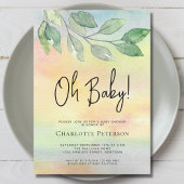 Aquarellgarn Oh Baby-Dusche Einladung