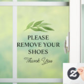 Aquarellgarten Bitte Schuhe entfernen Fensteraufkleber (Zuhause)