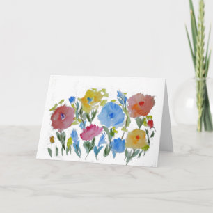 Aquarellgarten Blauer ~ Leere Innen Karte