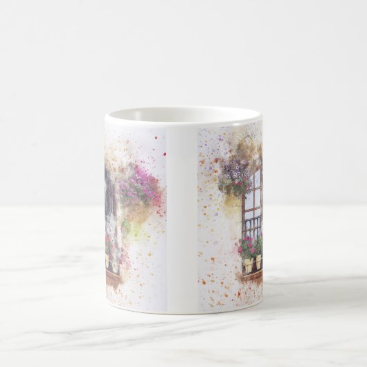 Aquarellgarten Blume Kaffeetasse (Mittel)