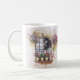 Aquarellgarten Blume Kaffeetasse