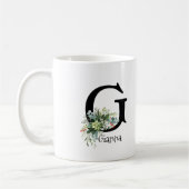 Aquarellgarten Blume Monogramm Kaffee Tasse (Links)