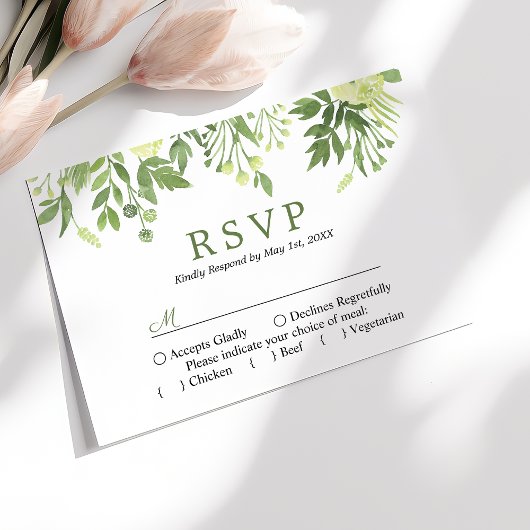 Aquarellgarten Blumengarten Hochzeit UAWG RSVP Karte
