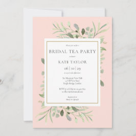 Aquarellgarten Blush Pink Bridal Tea Party Einladung
