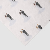 Aquarellgarten & Braut zum Hochzeitsessen Brautpar Seidenpapier (Detail)