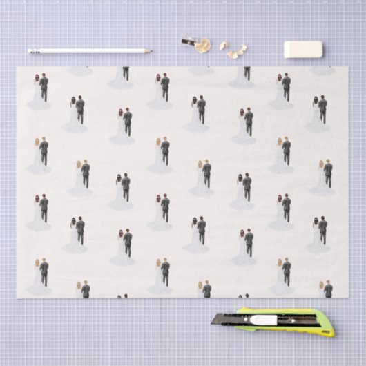 Aquarellgarten & Braut zum Hochzeitsessen Brautpar Seidenpapier (Handwerk)