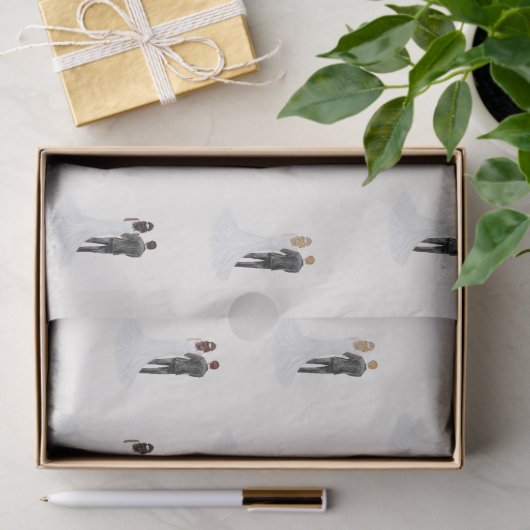 Aquarellgarten & Braut zum Hochzeitsessen Brautpar Seidenpapier (Geschenk)