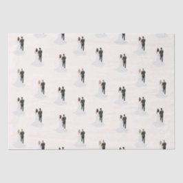 Aquarellgarten & Braut zum Hochzeitsessen Brautpar Seidenpapier