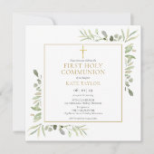 Aquarellgarten Erster Kommunionsplatz Einladung (Vorderseite)