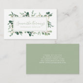 Aquarellgarten Eukalyptus Räume Designer Telefonnummerkarte (Vorne/Hinten)