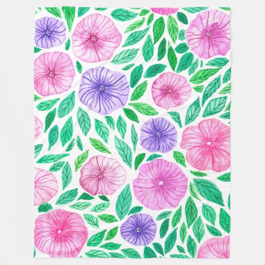 Aquarellgarten Fleecedecke (Vorderseite)