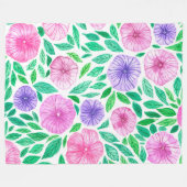 Aquarellgarten Fleecedecke (Vorderseite (Horizontal))