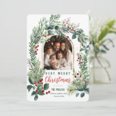 Aquarellgarten Foto Feiertagskarte (Stehend Vorderseite)