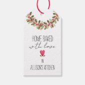 Aquarellgarten 💖 gebacken mit Liebe Geschenkanhänger (Vorderseite)